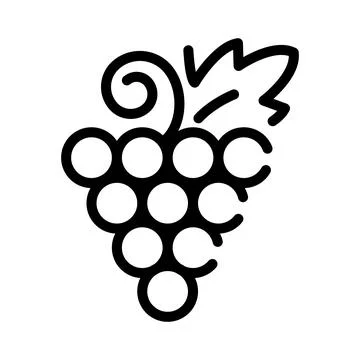 Grape icon. Pictogram for web. Line stroke vector eps10. Simple logo symbol i Stock Illustration