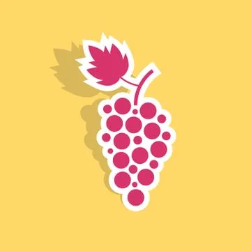 Grape icon sticker with shadow Stock Illustration