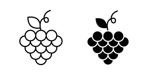 Grape icon symbol. Vector illustration pack in black color. Stock Illustration