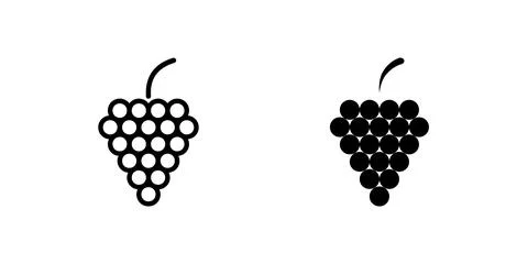 Grape icons, ideal for winemaking, fruit salads, healthy snacks, and organi.. Stock Illustration