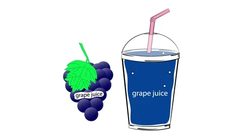 Grape juice. Animation on a white background. Stock Footage 156334387