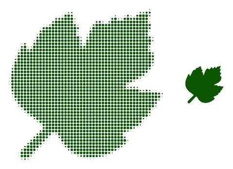 Grape Leaf Halftone Dotted Icon イラスト素材
