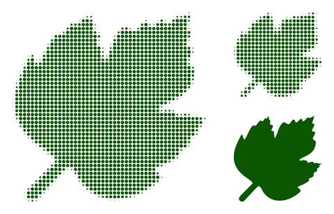 Grape Leaf Halftone Dotted Icon イラスト素材