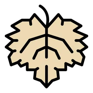Grape leaf icon color outline vector Stock Illustration