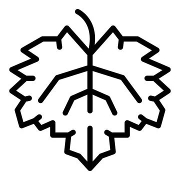 Grape leaf icon, outline style イラスト素材