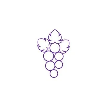 Grape with leaf logo Stock-Illustration