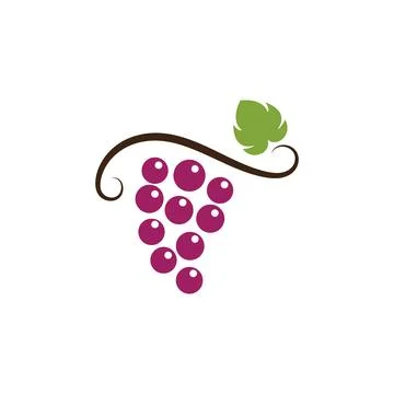 Grape with leaf logo イラスト素材
