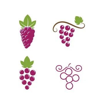 Grape with leaf logo Stock-Illustration