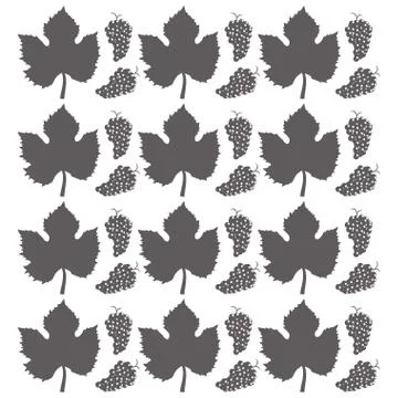 Grape leaves seamless pattern design Stock Illustration