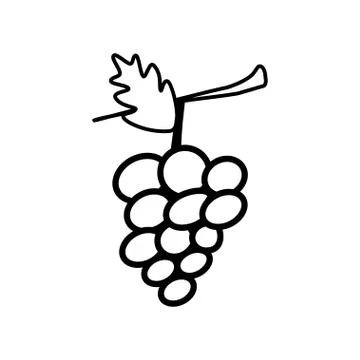 Grape line icon isolated on a white background Stockillustratie
