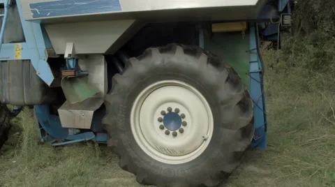 Grape Machine harvest Stock Footage 55370257