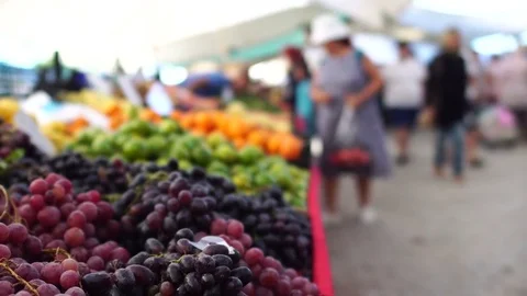 Grape on the market  Stock Footage 80688843
