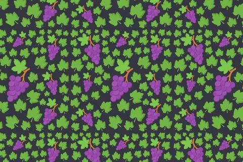 Grape pattern illustrated on background Stock Illustration