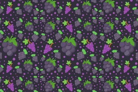 Grape pattern illustrated on background Stock Illustration