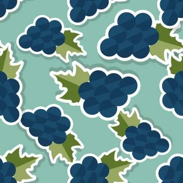 Grape pattern. seamless texture with ripe grape Illustrazione stock