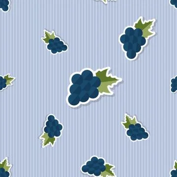 Grape pattern. seamless texture with ripe grape Stock Illustration