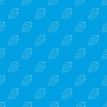 Grape pattern vector seamless blue Stock Illustration
