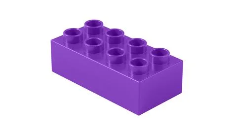 Grape Plastic Lego Block Isolated on a White Background. Stock Illustration