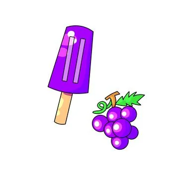 A grape popsicle illustration Иллюстрация