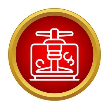 Grape press machine producing wine icon illustration vector Stock Illustration
