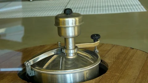 Grape press machine in a winery, The processes of winemaking Stock Footage 288901699