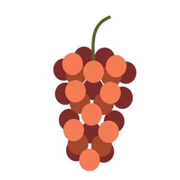 Grape red flat simple illustration Stock Illustration