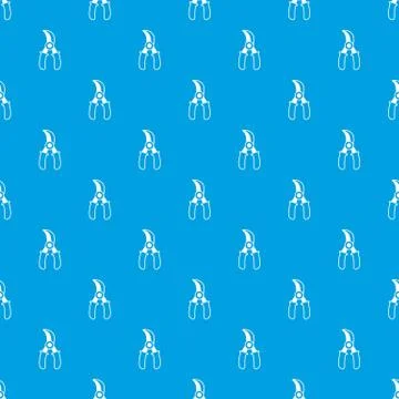 Grape scissors pattern seamless blue Stock Illustration