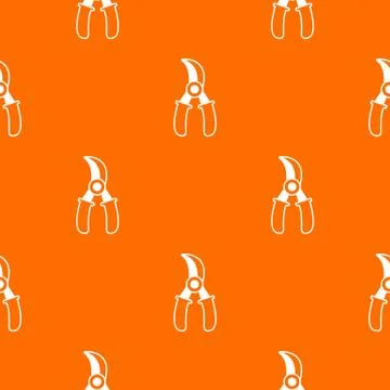 Grape scissors pattern vector orange Stock Illustration