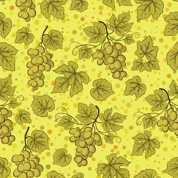 Grape, Seamless Background Illustrazione stock