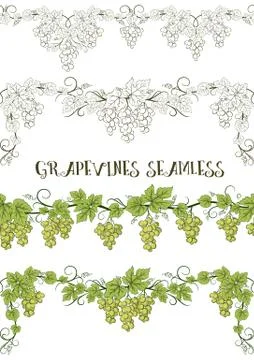Grape, Seamless Ornament Stock Illustration