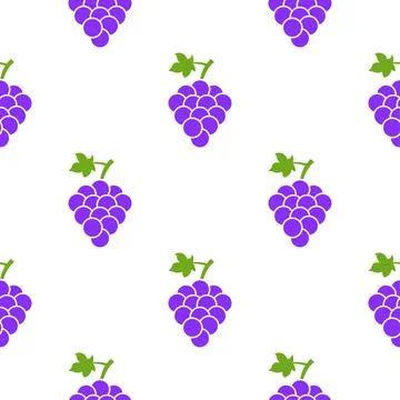 Grape seamless pattern flat graphic background. Grape simple vector pattern 스톡 일러스트