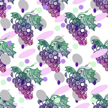 Grape seamless pattern Seamless pattern with grape on a white background. ... Stock Photos