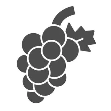 Grape solid icon. Fruit vector illustration isolated on white. Vitamin glyph Ilustración de archivo