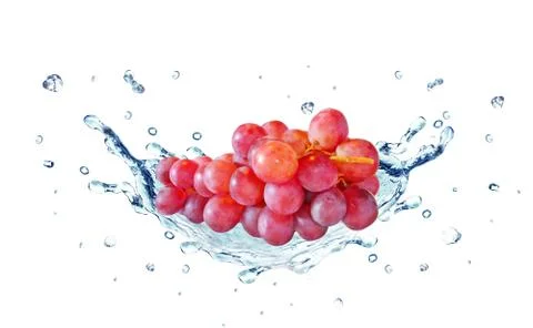 Grape splash water Stock Photos