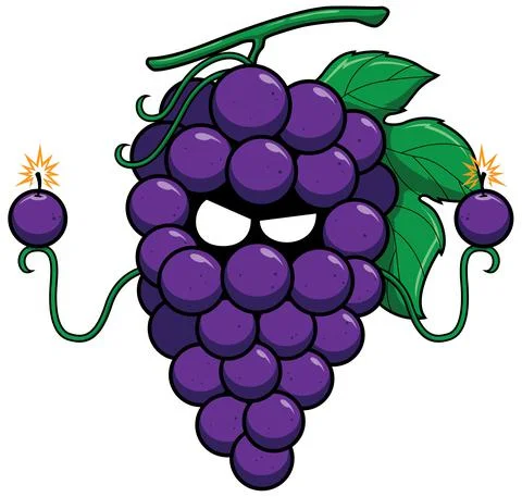 Grape Superhero Mascot Stockillustratie