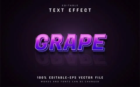 Grape text effect Stock Illustration
