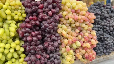Grape various in a market Stock Footage 315868678