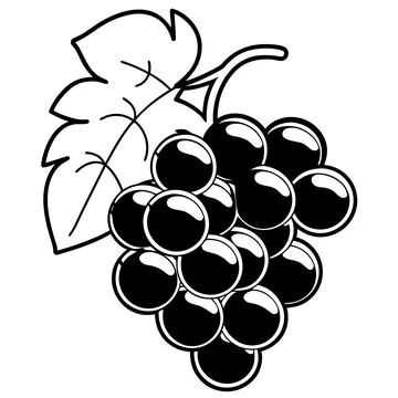Grape Vector Illustration Cute Flat Fruit Design (1) vector illustration de.. Stock Illustration