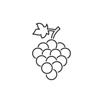 Grape vector isolated line icon. Grape leaf wine black illustration graphic Stock Illustration