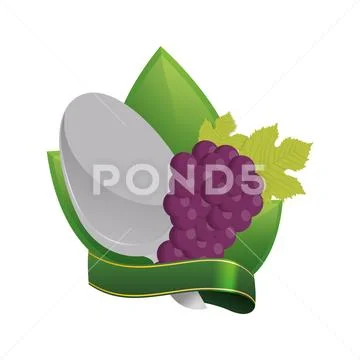 Grape vegan food fresh diet Stock Illustration