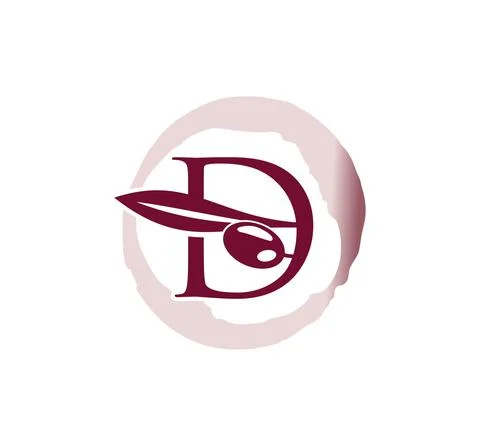 Grape Vine Initial Letter D Stock Illustration