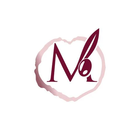 Grape vine initial letter M Stock Illustration