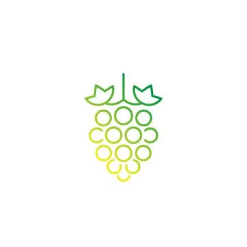 Grape, vineyard vector line icon on white Stock Illustration
