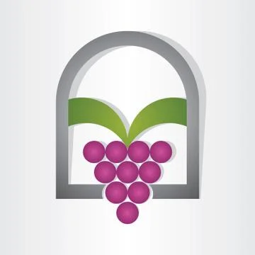 Grape on window design Stock Illustration