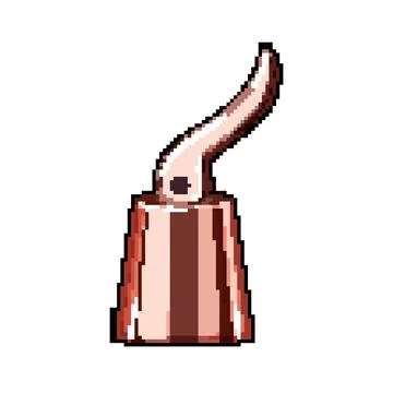 Grape wine cork pixel art vector illustration Stock Illustration