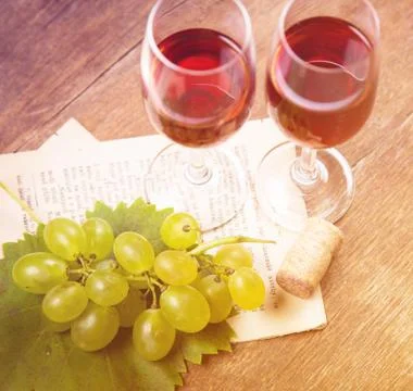 Grape with wine Stock Photos