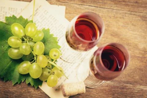 Grape with wine Stock Photos