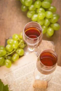Grape with wine Stock Photos