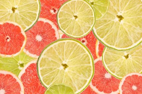 Grapefruit And Lime Slice Abstract Stock Photos