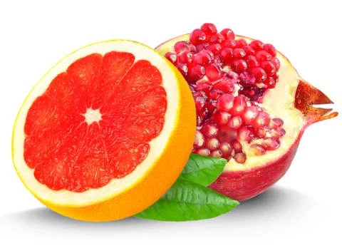 Grapefruit and pomegranate Stock Photos